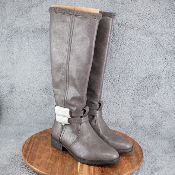 Naturalizer Women's Garrison Cozy Knee High Boots Grey M Wide Calf